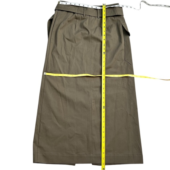 H&M EDITION Women’s Utility Wrap Skirt Dark Khaki Green Oversized Belt Pocket‎ 4 - Picture 15 of 15